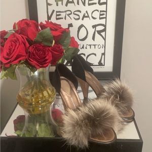 Ladies DEVI KROELL MET-PELLICCIA sandal with fur